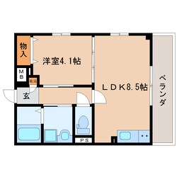 静岡駅 徒歩17分 4階の物件間取画像